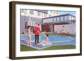 Bathing Beauties with Butler-null-Framed Art Print