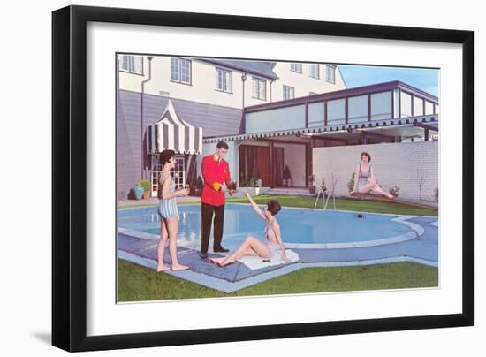 Bathing Beauties with Butler-null-Framed Art Print