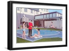 Bathing Beauties with Butler-null-Framed Art Print