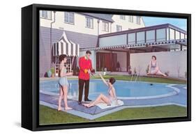 Bathing Beauties with Butler-null-Framed Stretched Canvas