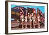 Bathing Beauties with Flags and Blue Angel Jet-null-Framed Art Print