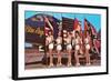 Bathing Beauties with Flags and Blue Angel Jet-null-Framed Art Print