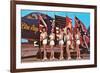 Bathing Beauties with Flags and Blue Angel Jet-null-Framed Art Print