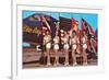 Bathing Beauties with Flags and Blue Angel Jet-null-Framed Premium Giclee Print