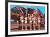 Bathing Beauties with Flags and Blue Angel Jet-null-Framed Premium Giclee Print