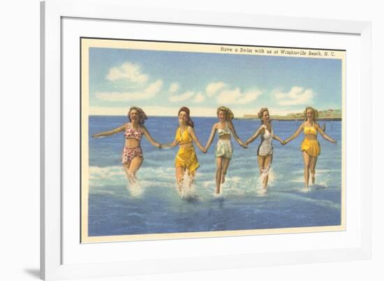 Bathing Beauties, Wrightsville Beach, North Carolina-null-Framed Premium Giclee Print