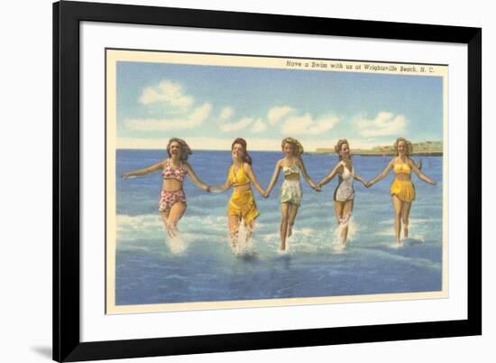 Bathing Beauties, Wrightsville Beach, North Carolina-null-Framed Premium Giclee Print