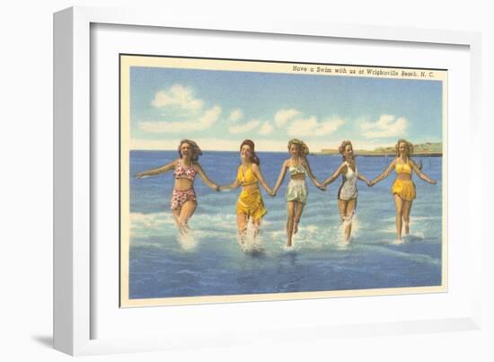 Bathing Beauties, Wrightsville Beach, North Carolina-null-Framed Art Print