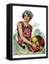 "Bathing Beauty and Beach Ball,"August 7, 1926-Ellen Pyle-Framed Stretched Canvas