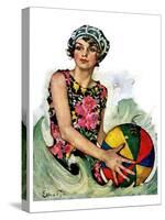 "Bathing Beauty and Beach Ball,"August 7, 1926-Ellen Pyle-Stretched Canvas
