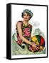 "Bathing Beauty and Beach Ball,"August 7, 1926-Ellen Pyle-Framed Stretched Canvas