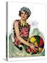 "Bathing Beauty and Beach Ball,"August 7, 1926-Ellen Pyle-Stretched Canvas