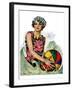 "Bathing Beauty and Beach Ball,"August 7, 1926-Ellen Pyle-Framed Giclee Print