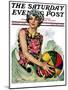 "Bathing Beauty and Beach Ball," Saturday Evening Post Cover, August 7, 1926-Ellen Pyle-Mounted Premium Giclee Print