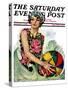 "Bathing Beauty and Beach Ball," Saturday Evening Post Cover, August 7, 1926-Ellen Pyle-Stretched Canvas