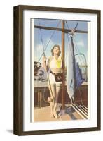 Bathing Beauty and Sailfish, Stuart, Florida-null-Framed Art Print