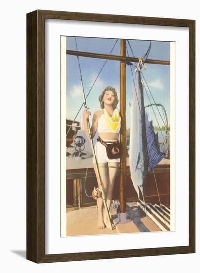 Bathing Beauty and Sailfish, Stuart, Florida-null-Framed Art Print