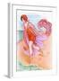 Bathing Beauty C1910-Xavier Sager-Framed Art Print