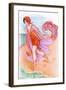 Bathing Beauty C1910-Xavier Sager-Framed Art Print