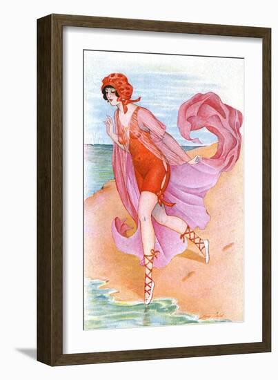 Bathing Beauty C1910-Xavier Sager-Framed Art Print