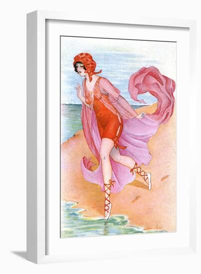 Bathing Beauty C1910-Xavier Sager-Framed Art Print
