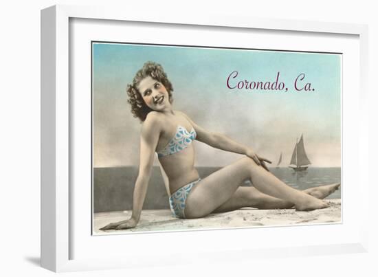 Bathing Beauty, Coronado, San Diego, California-null-Framed Art Print