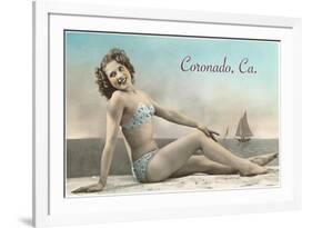 Bathing Beauty, Coronado, San Diego, California-null-Framed Art Print