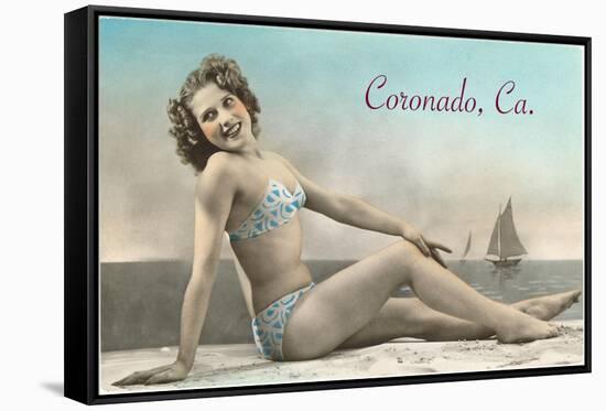 Bathing Beauty, Coronado, San Diego, California-null-Framed Stretched Canvas