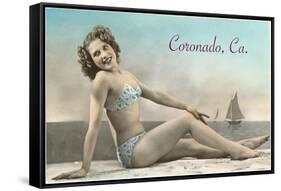 Bathing Beauty, Coronado, San Diego, California-null-Framed Stretched Canvas