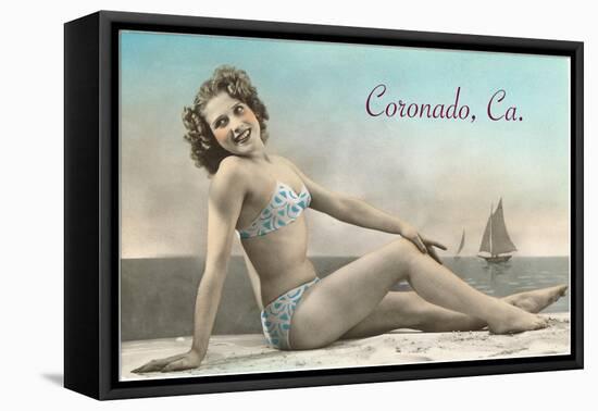 Bathing Beauty, Coronado, San Diego, California-null-Framed Stretched Canvas