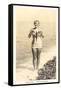 Bathing Beauty Holding Flying Fish, Catalina-null-Framed Stretched Canvas