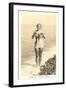 Bathing Beauty Holding Flying Fish, Catalina-null-Framed Art Print