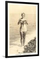 Bathing Beauty Holding Flying Fish, Catalina-null-Framed Art Print