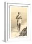 Bathing Beauty Holding Flying Fish, Catalina-null-Framed Art Print