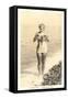 Bathing Beauty Holding Flying Fish, Catalina-null-Framed Stretched Canvas