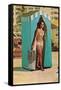 Bathing Beauty in Changing Tent-null-Framed Stretched Canvas