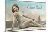 Bathing Beauty on Ocean Beach, San Diego, California-null-Mounted Art Print