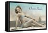 Bathing Beauty on Ocean Beach, San Diego, California-null-Framed Stretched Canvas