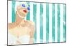 Bathing Beauty On Teal Towel-Jen Bucheli-Mounted Art Print