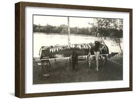 Bathing Beauty with Fish-null-Framed Art Print