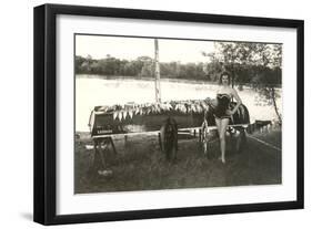 Bathing Beauty with Fish-null-Framed Art Print