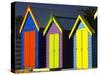 Bathing Boxes, Middle Brighton Beach, Melbourne, Victoria, Australia-David Wall-Stretched Canvas