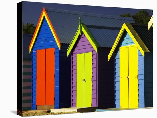 Bathing Boxes, Middle Brighton Beach, Melbourne, Victoria, Australia-David Wall-Stretched Canvas