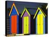 Bathing Boxes, Middle Brighton Beach, Melbourne, Victoria, Australia-David Wall-Stretched Canvas