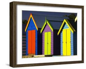 Bathing Boxes, Middle Brighton Beach, Melbourne, Victoria, Australia-David Wall-Framed Premium Photographic Print