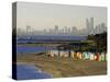 Bathing Boxes, Middle Brighton Beach, Melbourne, Victoria, Australia-David Wall-Stretched Canvas