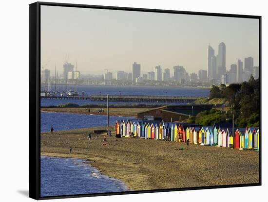 Bathing Boxes, Middle Brighton Beach, Melbourne, Victoria, Australia-David Wall-Framed Stretched Canvas