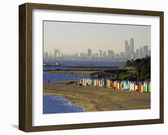 Bathing Boxes, Middle Brighton Beach, Melbourne, Victoria, Australia-David Wall-Framed Premium Photographic Print