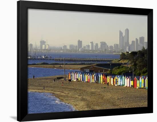 Bathing Boxes, Middle Brighton Beach, Melbourne, Victoria, Australia-David Wall-Framed Photographic Print