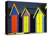 Bathing Boxes, Middle Brighton Beach, Melbourne, Victoria, Australia-David Wall-Stretched Canvas